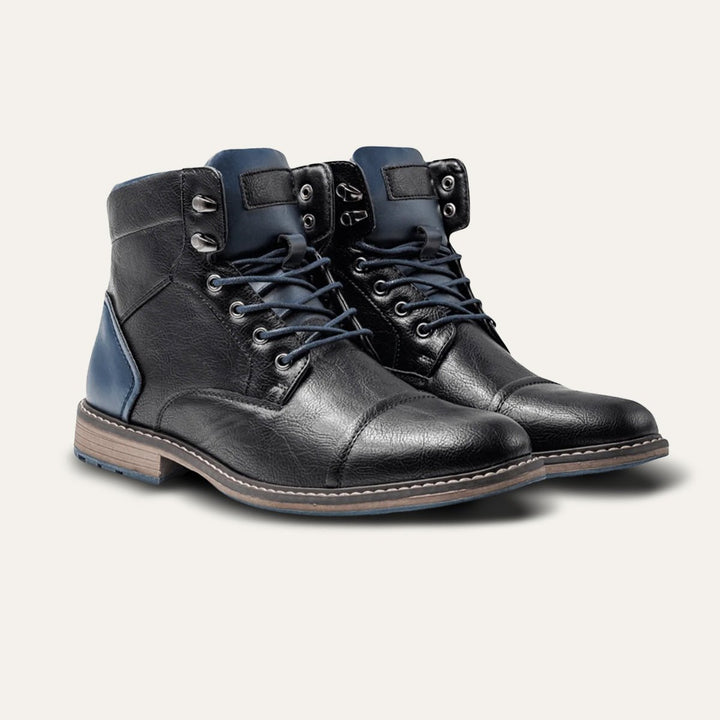 Men's Vintage Leather Ankle Boots | Cap Toe Classic Detail