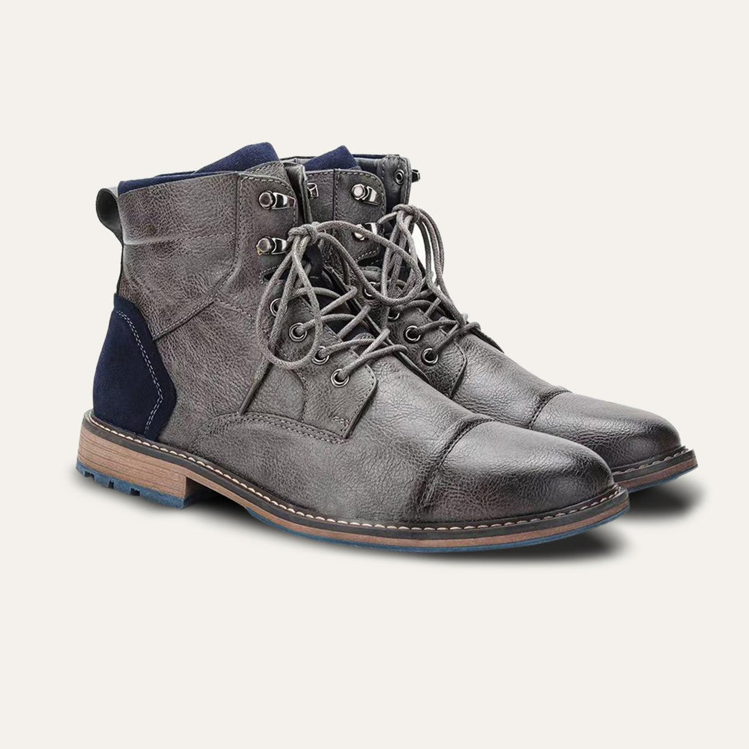 Men's Vintage Leather Ankle Boots | Cap Toe Classic Lifestyle