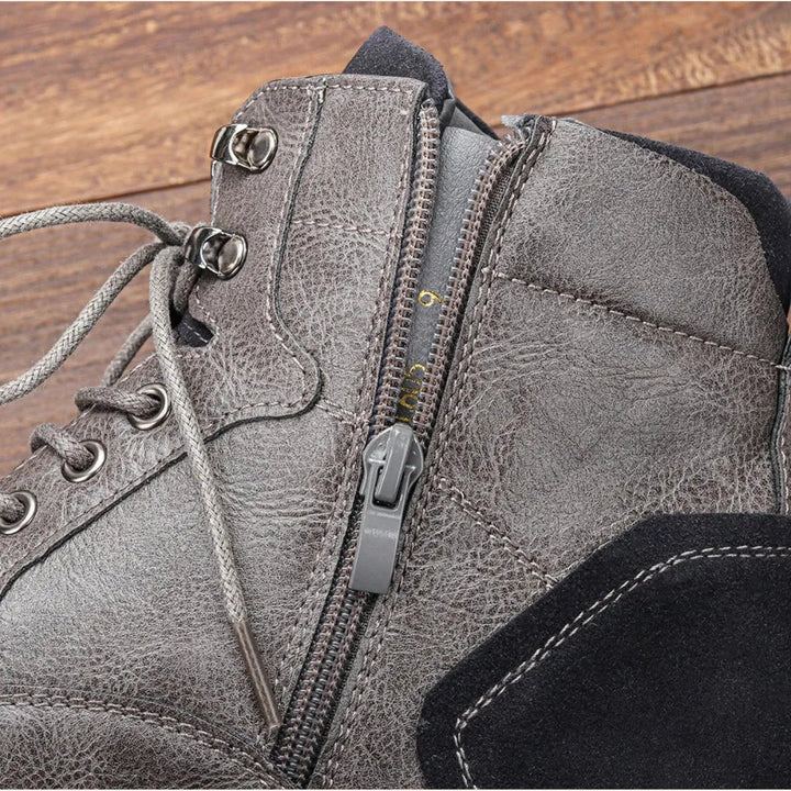 Men's Vintage Leather Ankle Boots | Cap Toe Classic View 11