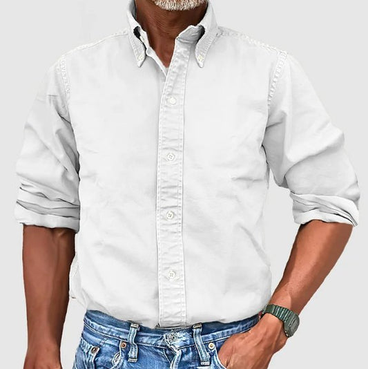 Men's Vintage Wash Cotton Button Down Shirt | Relaxed Fit Hero