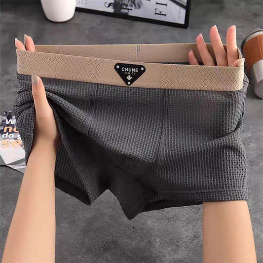 Men's Waffle Knit Cotton Boxer Loungewear Detail