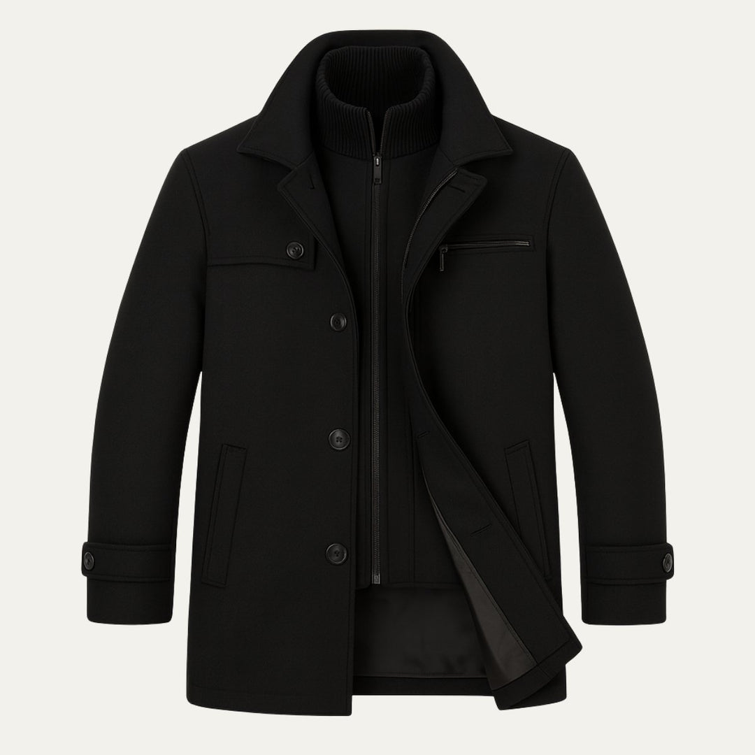 Men's Warm Adjustable Cuff Winter Coat | Bib Collar Hero