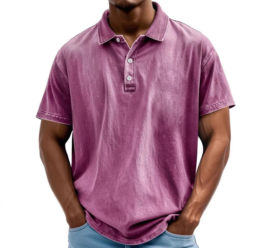 Men's Washed Vintage Style Polo Shirts | Relaxed Casual Alternate