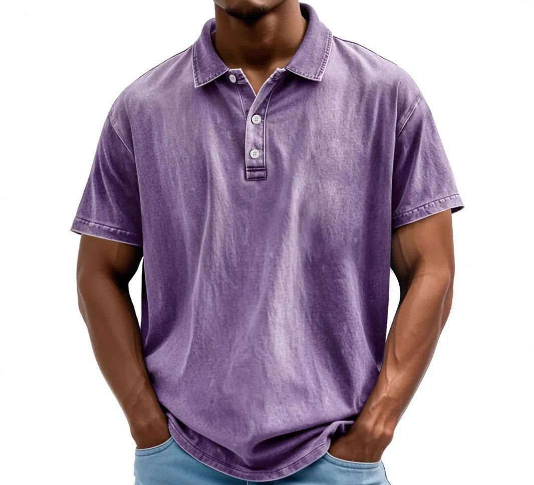 Men's Washed Vintage Style Polo Shirts | Relaxed Casual Angle