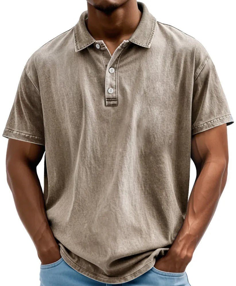Men's Washed Vintage Style Polo Shirts | Relaxed Casual Back