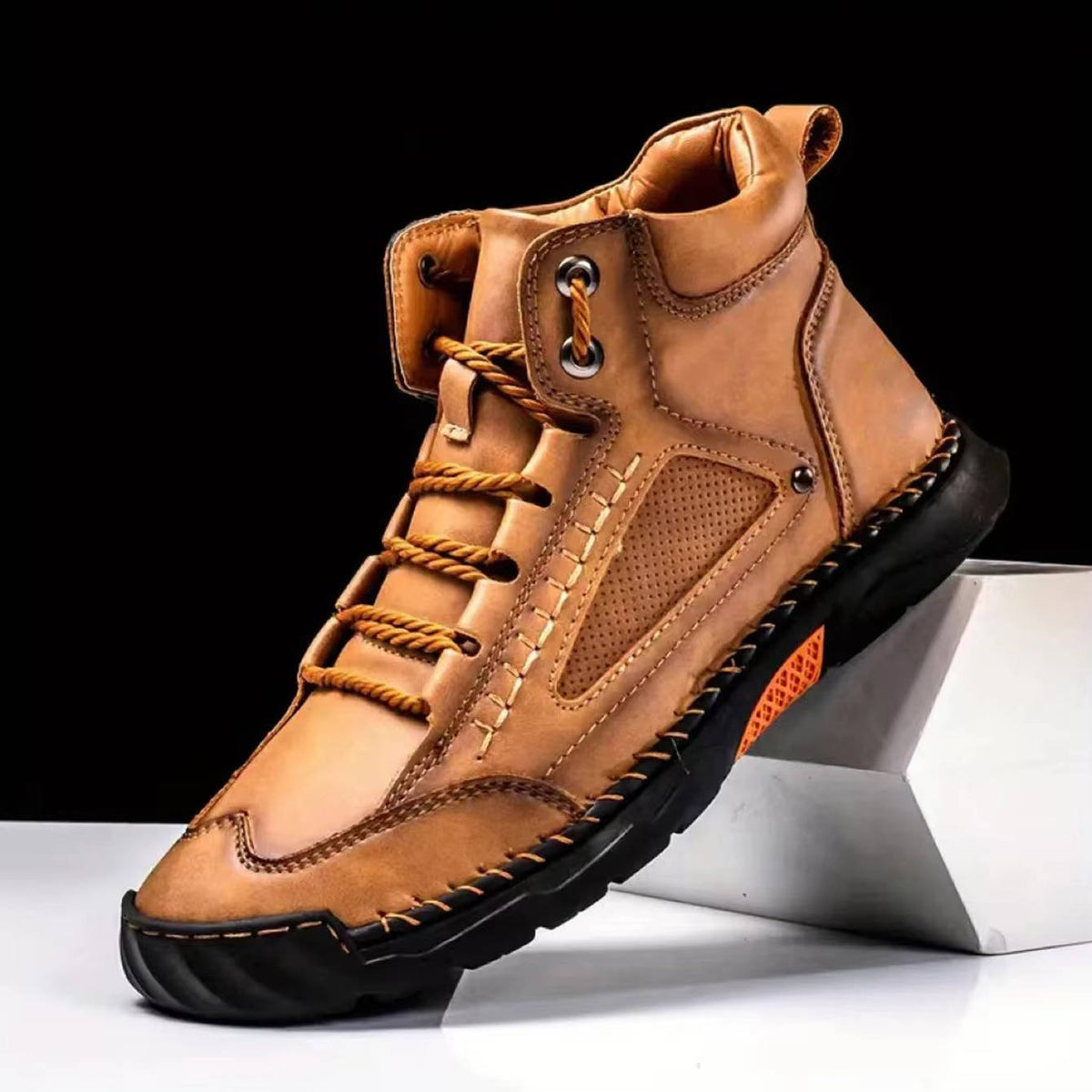 Men's Waterproof Leather Hiking Boots | Arch Support Back