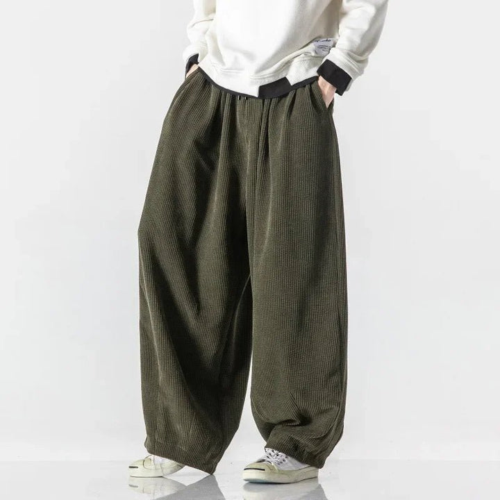 Men's Wide Leg Corduroy Sweatpants | Relaxed Fit Angle