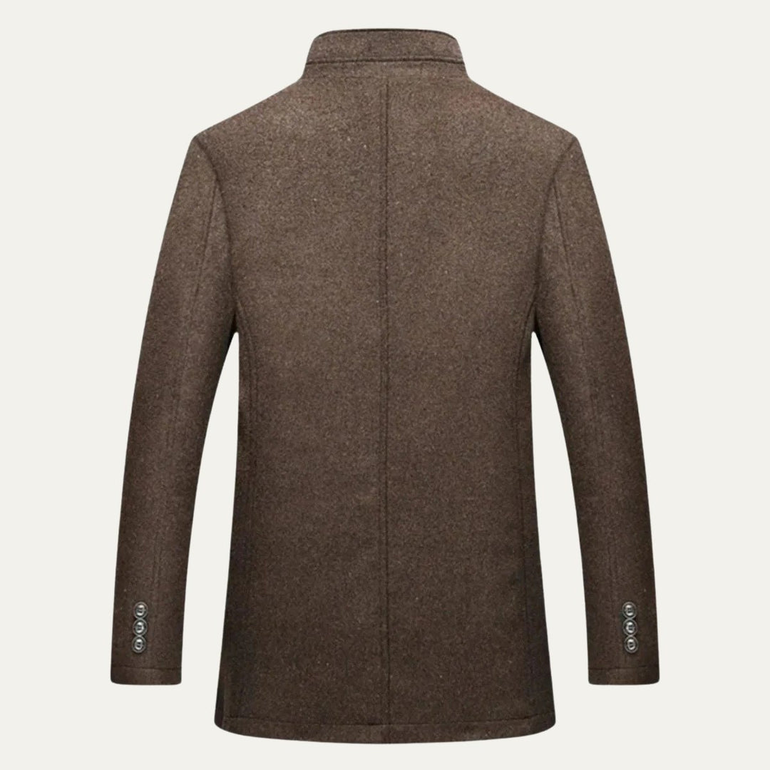 Men's Wool Blend Classic Trench Coat | Detachable Inner Vest Detail