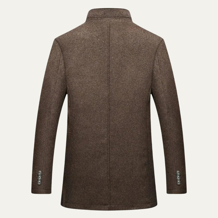 Men's Wool Blend Classic Trench Coat | Detachable Inner Vest Detail