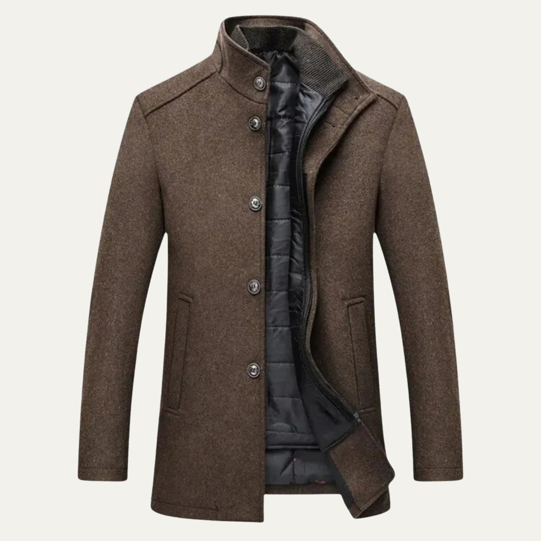 Men's Wool Blend Classic Trench Coat | Detachable Inner Vest Hero