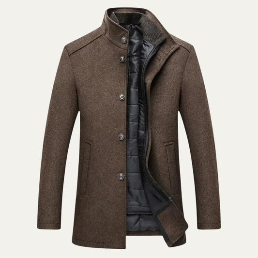 Men's Wool Blend Classic Trench Coat | Detachable Inner Vest Hero