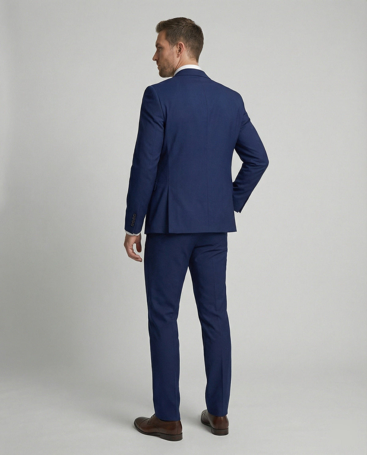 Men's Wool Blend Three-Piece Suit Detail