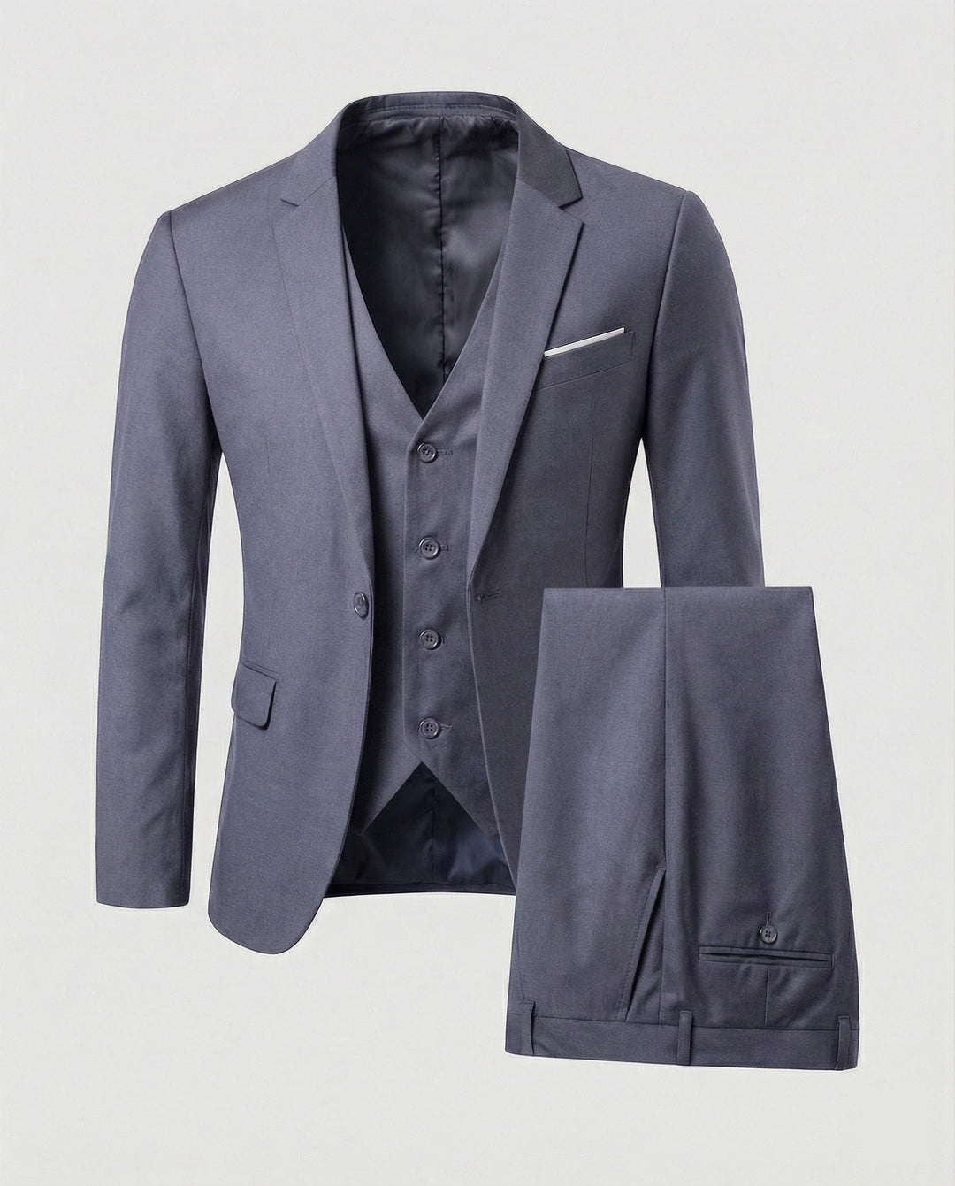 Men's Wool Blend Three-Piece Suit Lifestyle