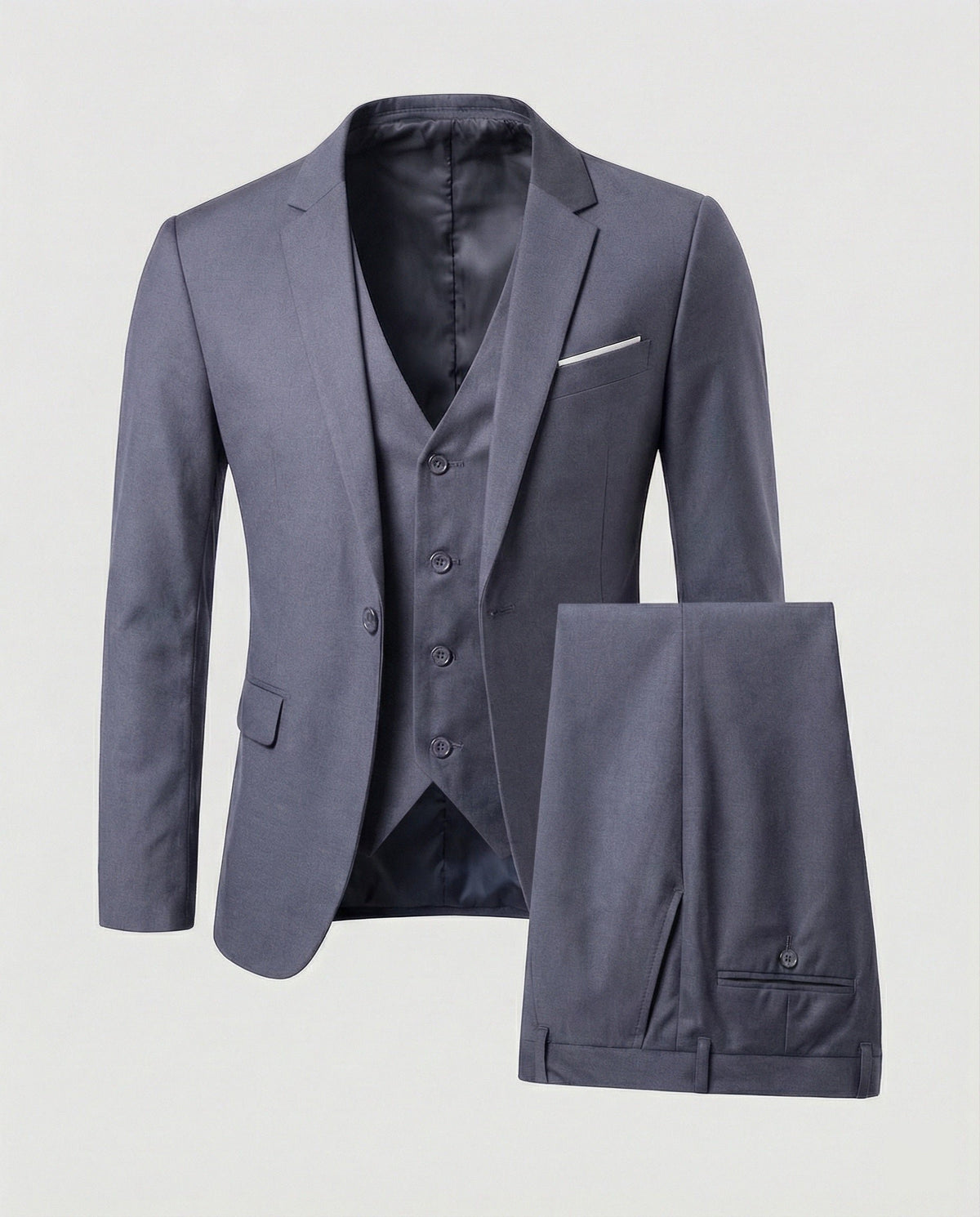 Men's Wool Blend Three-Piece Suit Lifestyle