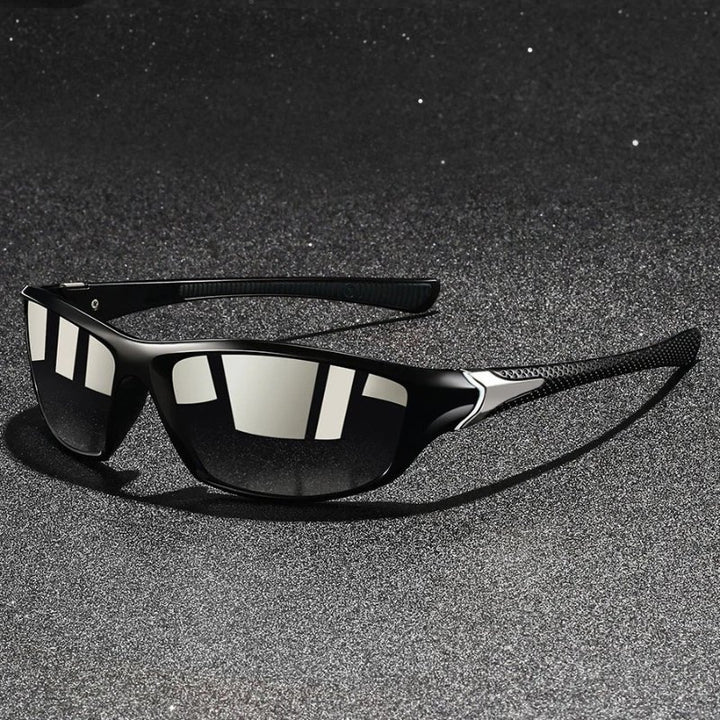 Men's Wraparound Sport Shades | Polarized Mirror Close Up