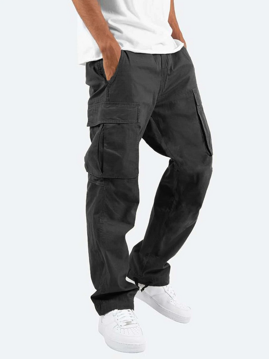 Pantalon cargo homme coupe décontractée avec poches utilitaires