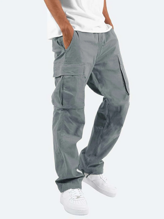 Pantalon cargo homme coupe décontractée avec poches utilitaires