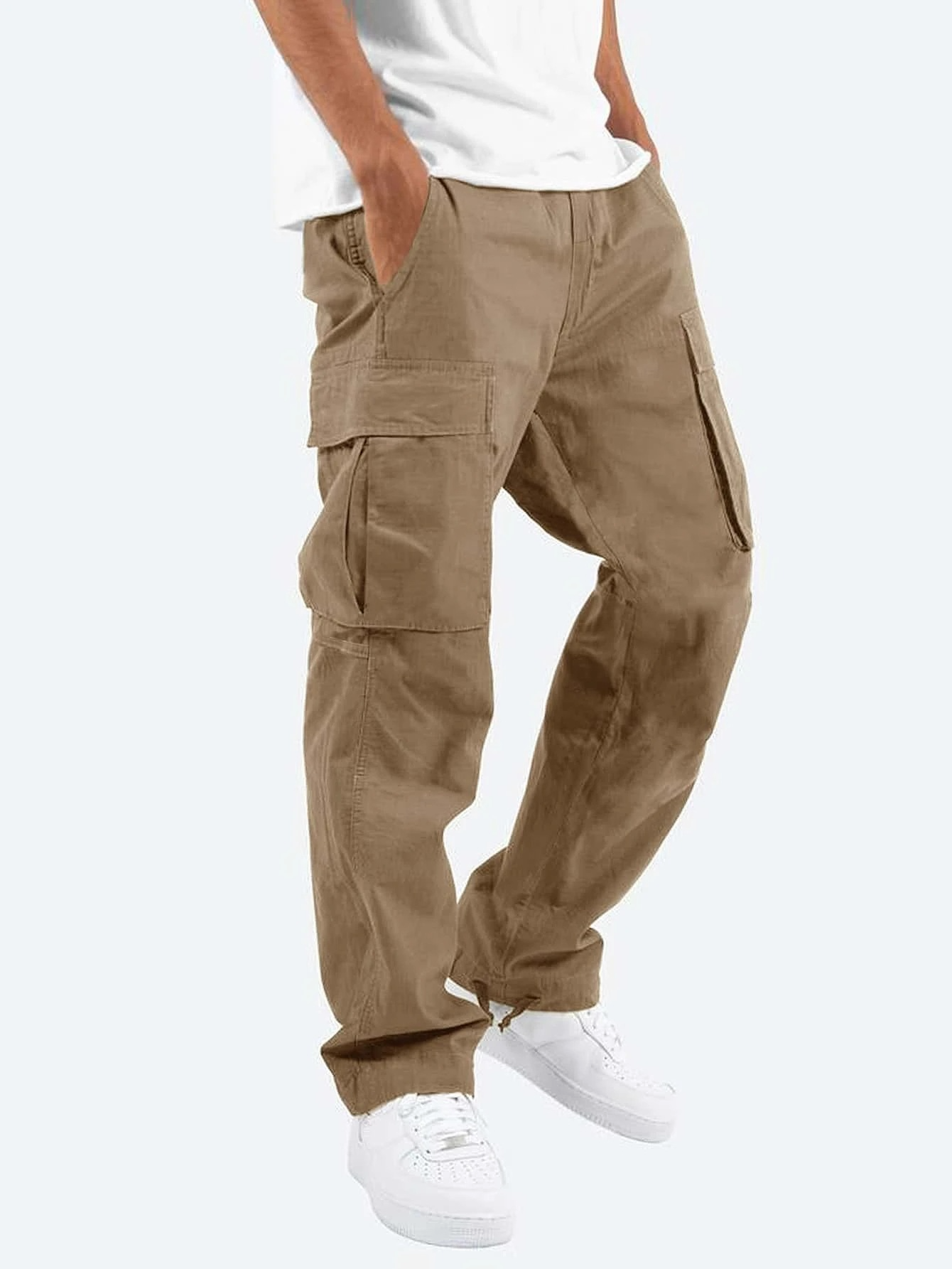 Men's Cargo Trousers Relaxed Fit Utility Pockets