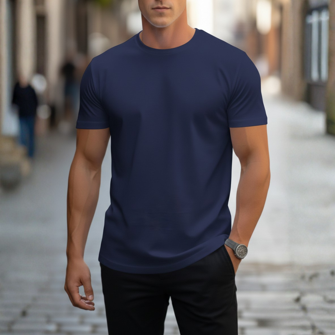 T-Shirt Crew Neck Short Sleeve Slim Fit Men