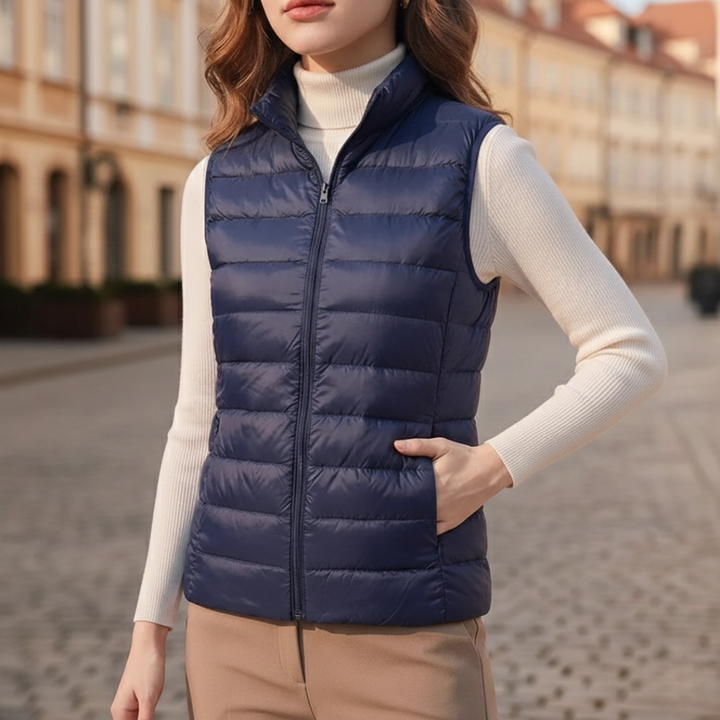 Puffer Vest Ultralight Sleeveless Full Zip Womens