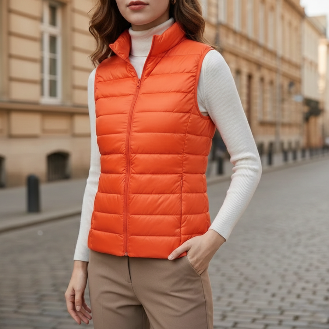 Puffer Vest Ultralight Sleeveless Full Zip Womens