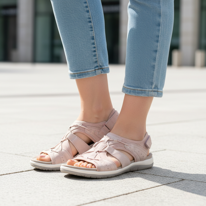 Walking Sandals Orthopedic Arch Support Bungee Lace Women
