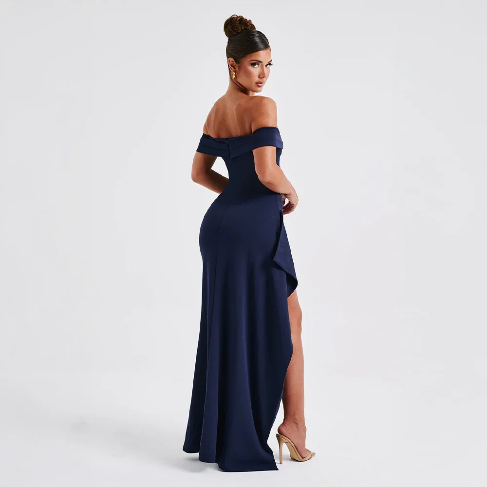 Robe longue femme épaules dénudées fente haute – soirée formelle