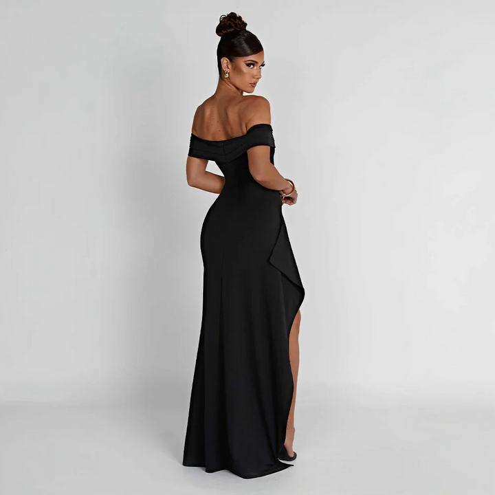 Robe longue femme épaules dénudées fente haute – soirée formelle
