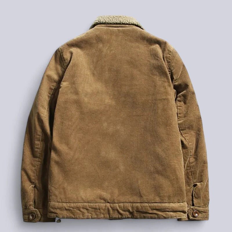 Unisex Corduroy Jacket Sherpa Lined | Trucker Silhouette Front