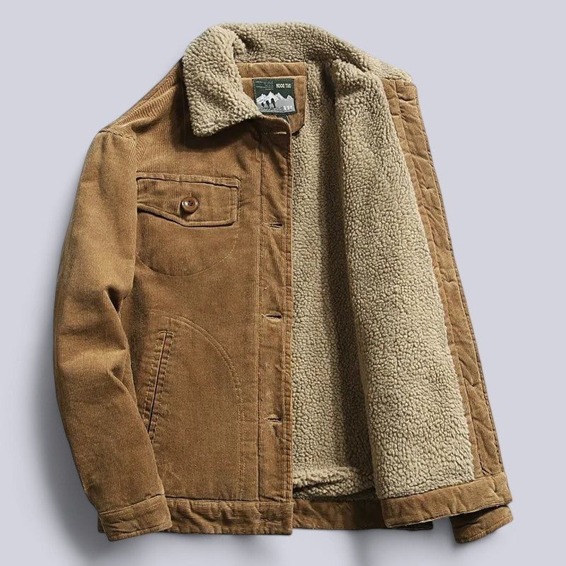 Unisex Corduroy Jacket Sherpa Lined | Trucker Silhouette Hero