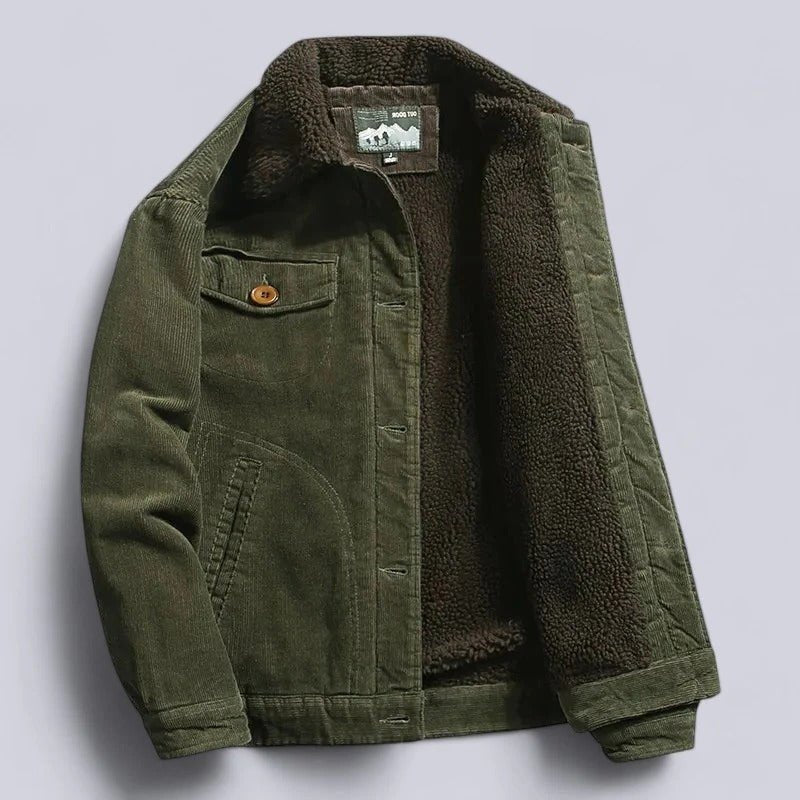 Unisex Corduroy Jacket Sherpa Lined | Trucker Silhouette Side