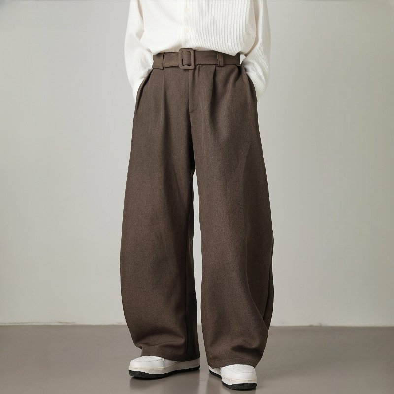 Unisex High-Waist Wide Leg Pants | Balloon Drape Belted Fit Hero