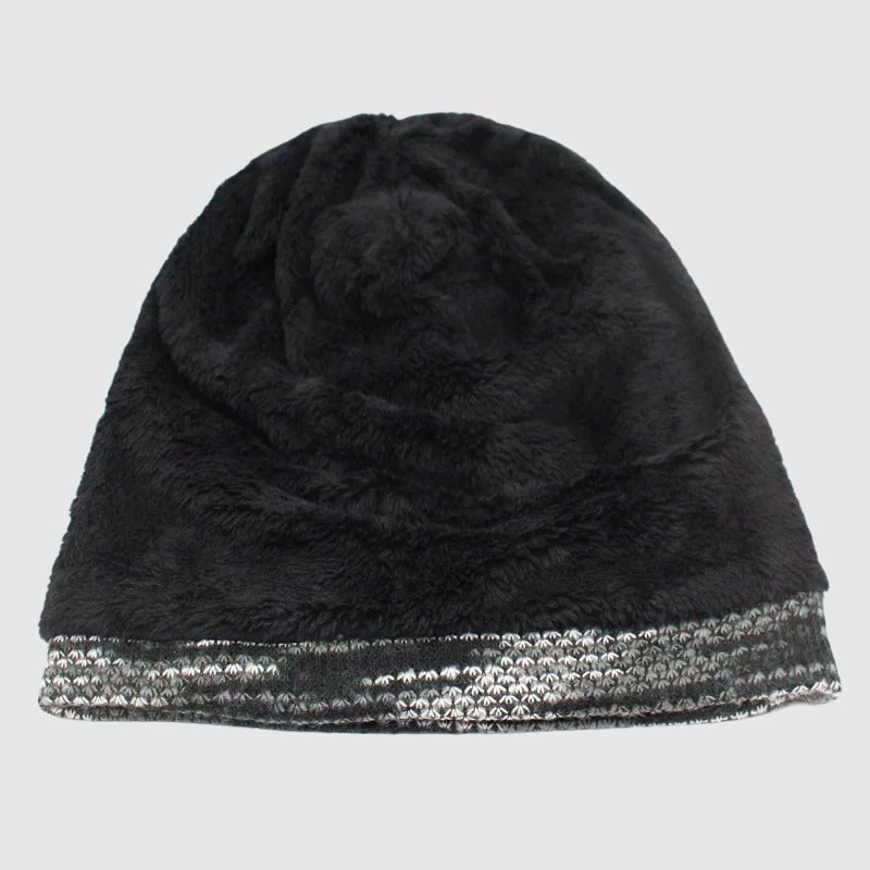 Unisex Slouchy Striped Winter Beanie | Wool Knit Angle