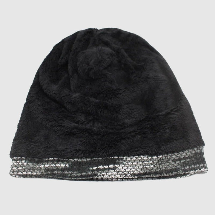 Unisex Slouchy Striped Winter Beanie | Wool Knit Angle