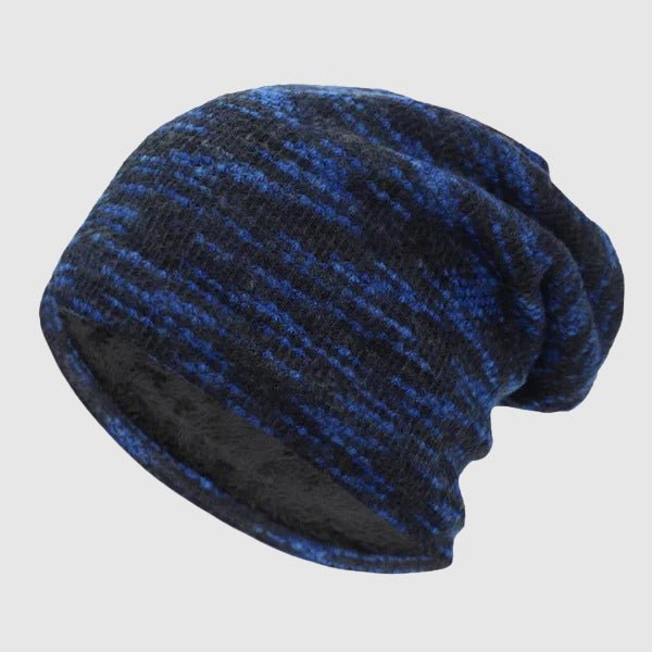 Unisex Slouchy Striped Winter Beanie | Wool Knit Detail