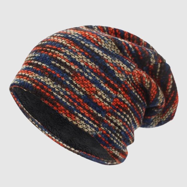 Unisex Slouchy Striped Winter Beanie | Wool Knit Hero