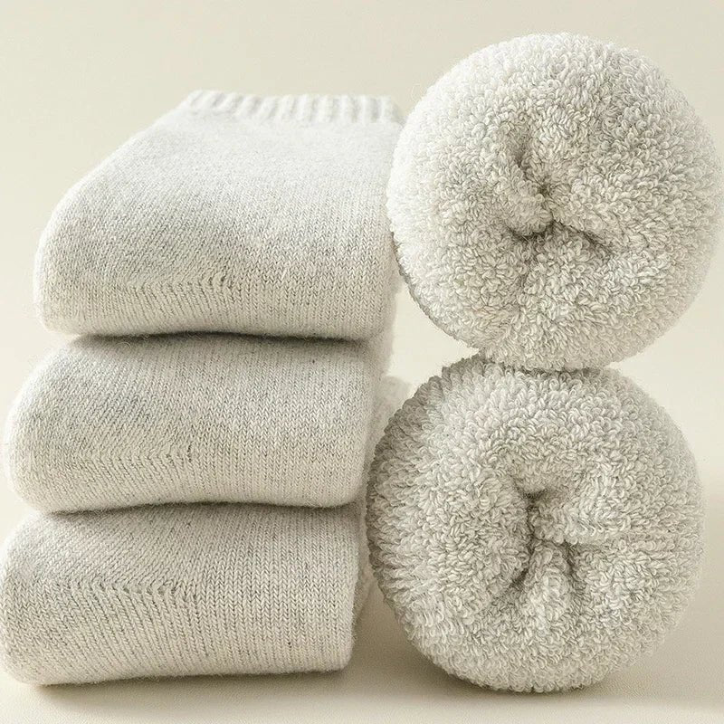 Unisex Terry Lined Wool Socks | Thermal 3-Pack Detail