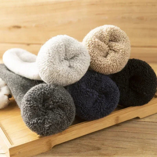 Unisex Terry Lined Wool Socks | Thermal 3-Pack Front
