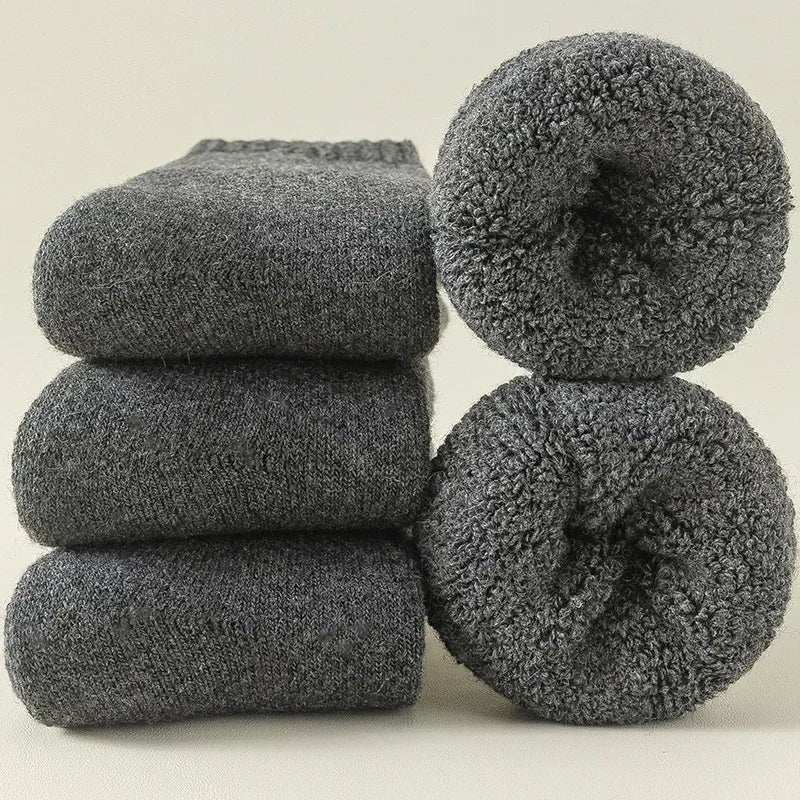 Unisex Terry Lined Wool Socks | Thermal 3-Pack Side