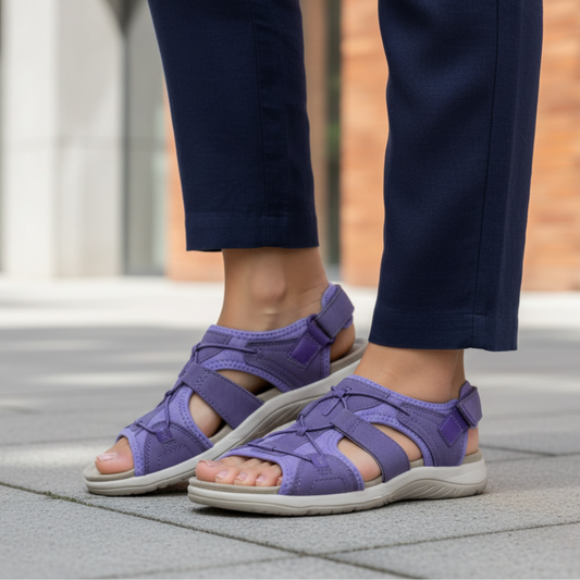 Sandalias para Caminar con Soporte Ortopédico para el Arco y Cordones Elásticos para Mujer