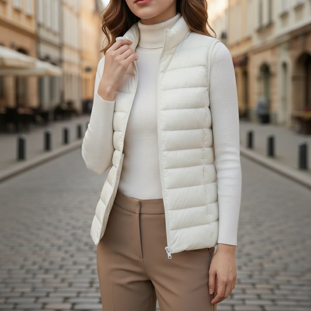 Puffer Vest Ultralight Sleeveless Full Zip Womens
