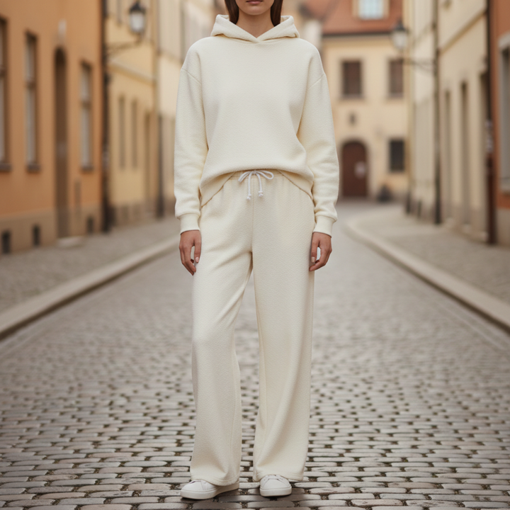 Lounge Set Hoodie Straight Leg Pants Relaxed Fit Womens