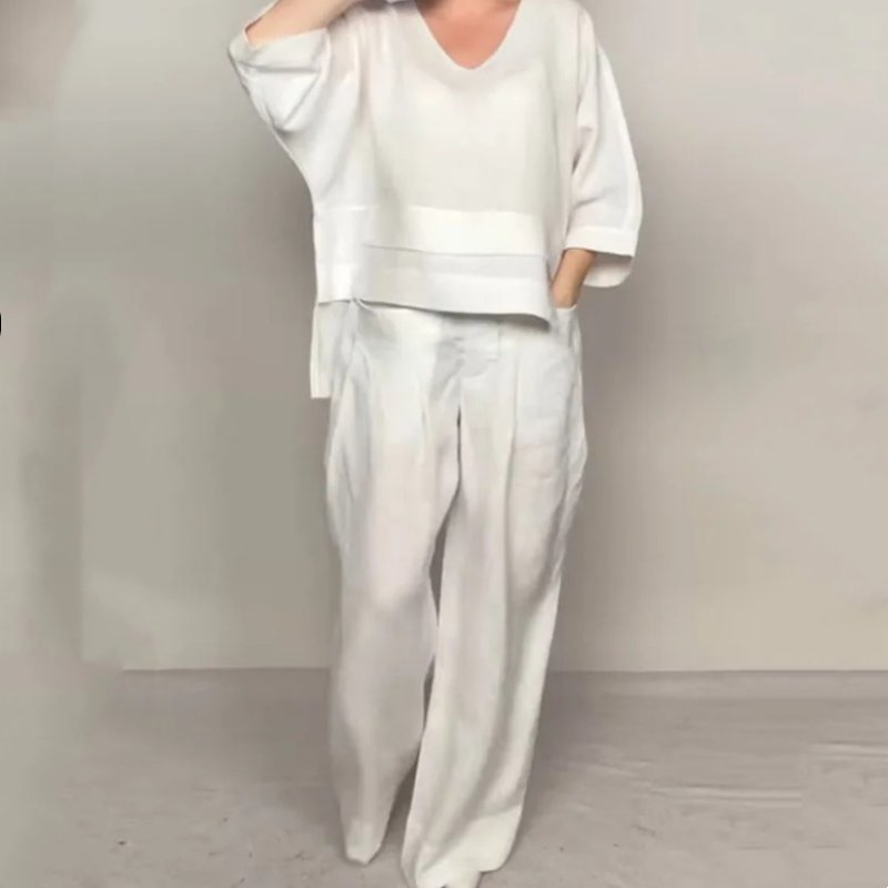 Women's Chic Lightweight Two-Piece Set | Layered Crop Top Fit Back