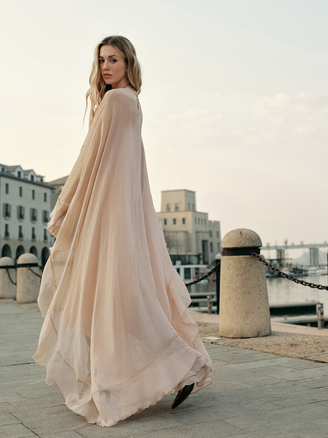 Women's Chiffon Layered Maxi Dress | Cloak Back