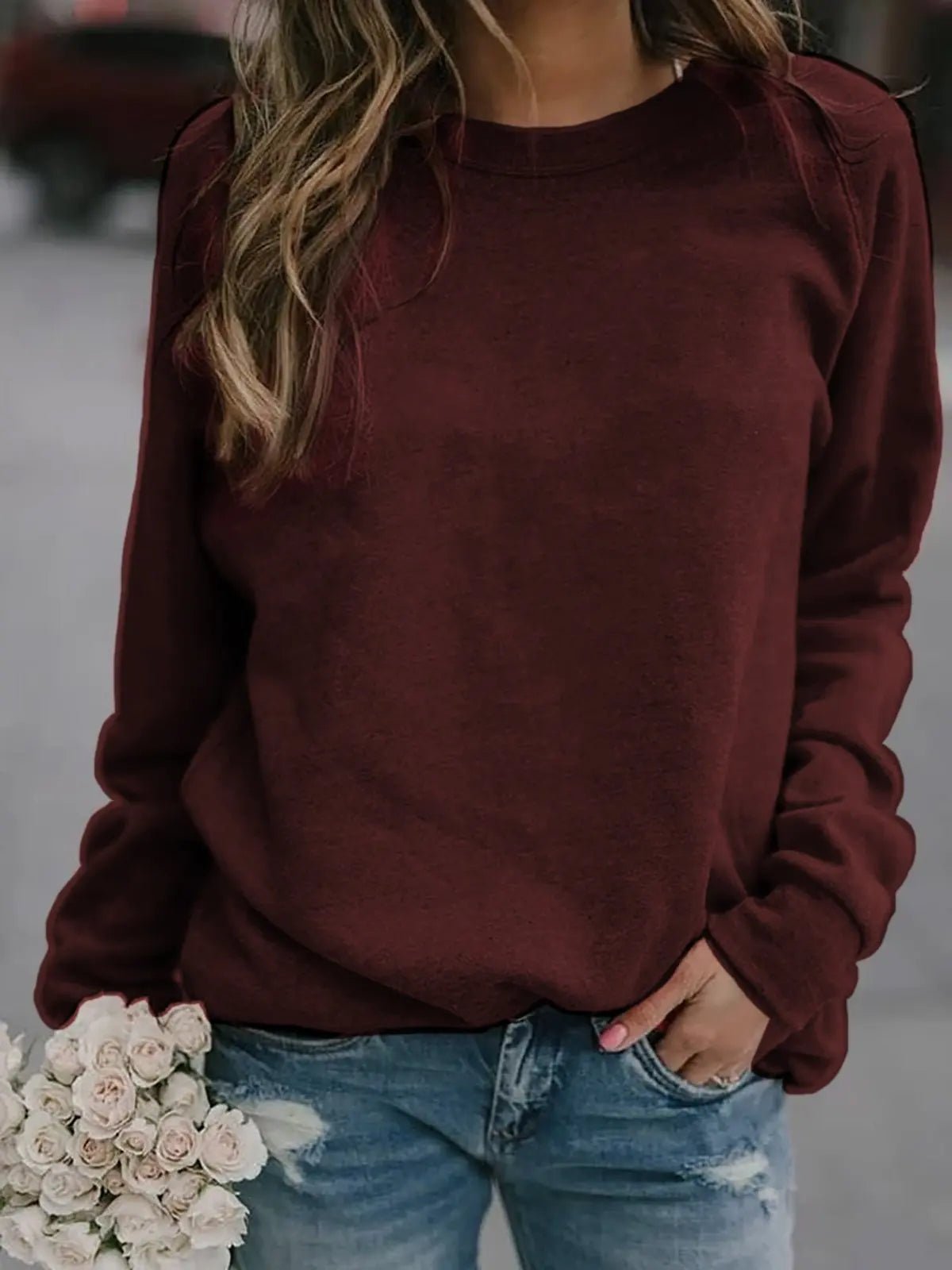 Women's Classic Crewneck Sweatshirt | Raglan Sleeve Comfort Fit Hero