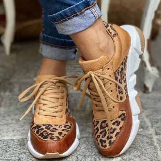 Women's Comfortable Leopard Sneakers | Chunky Wave Sole Hero