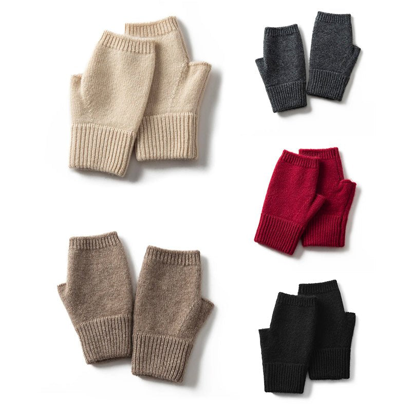 Women's Fingerless Mittens Gloves | Knit Wrist Warmer Close Up