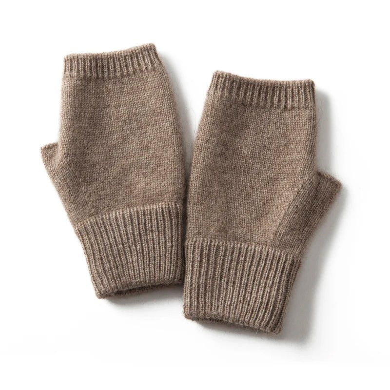 Women's Fingerless Mittens Gloves | Knit Wrist Warmer Front