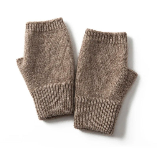 Women's Fingerless Mittens Gloves | Knit Wrist Warmer Front
