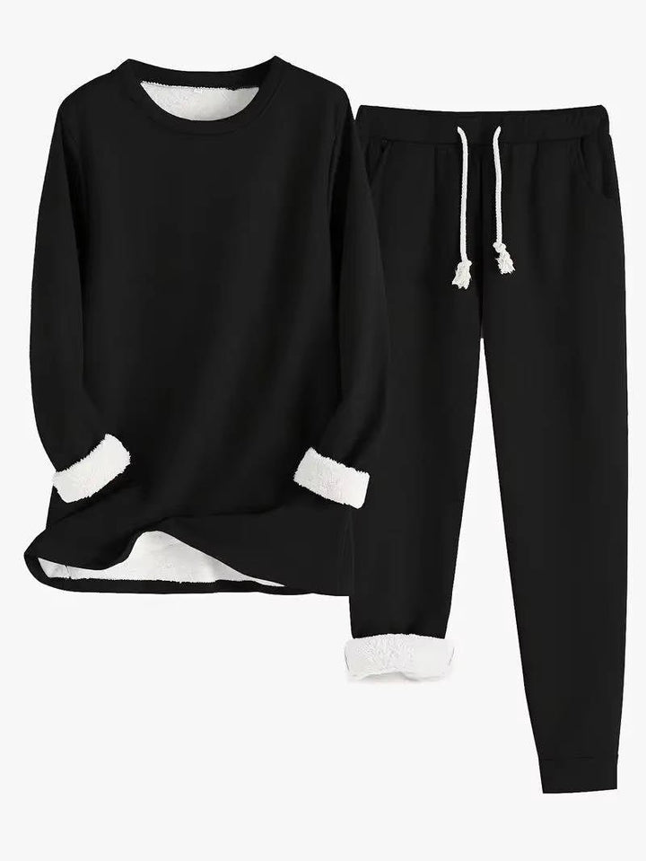 Women's Lined Sweatsuit Set | Contrast Trim Back